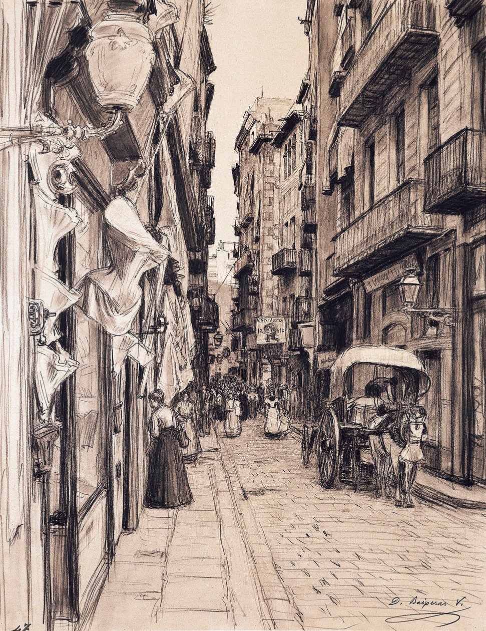 博伊拉街通往利亚纳广场，巴塞罗那 作者 Dionisio Baixeras Verdaguer