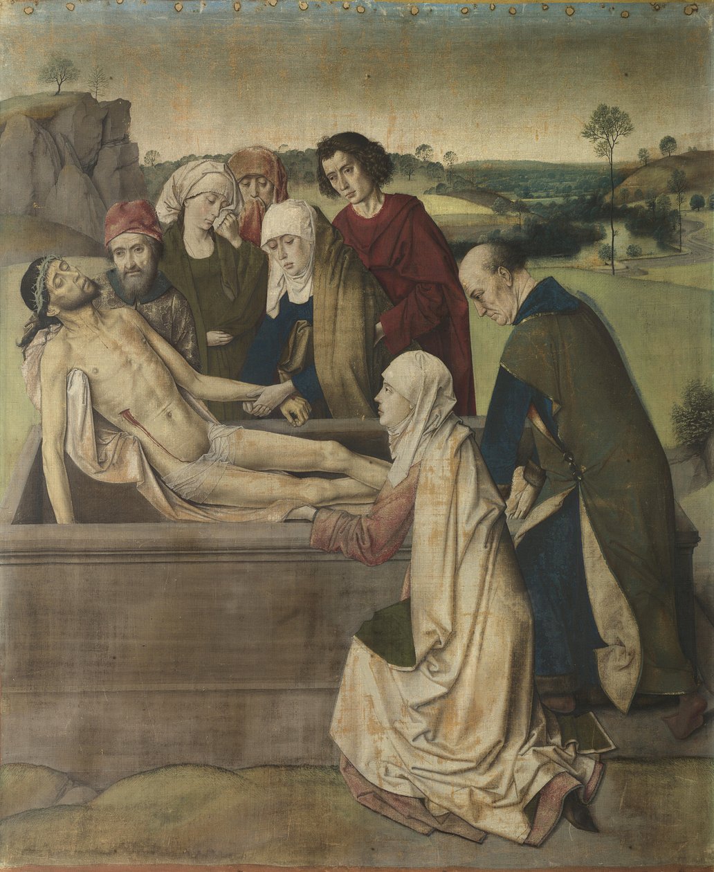埋葬，c.1450-60（亚麻上的蛋彩画） 作者 迪克·布特斯