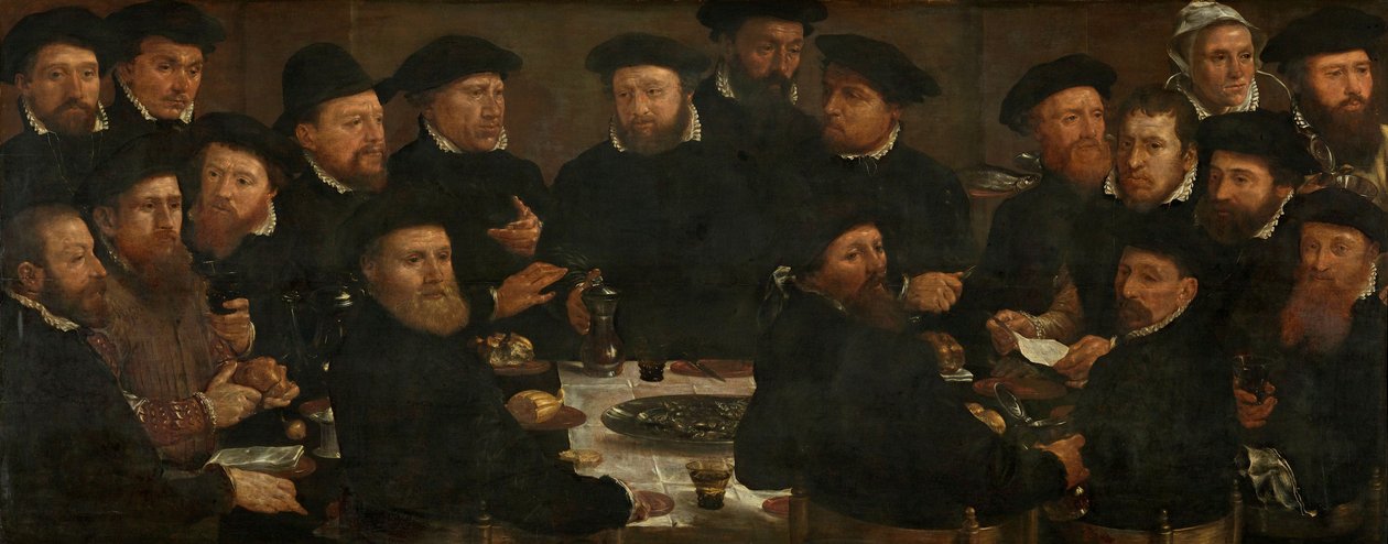 1866年被称为“鲈鱼食者”的18名阿姆斯特丹卫兵队的宴会 作者 迪克·巴伦兹（Dirck Barendsz）