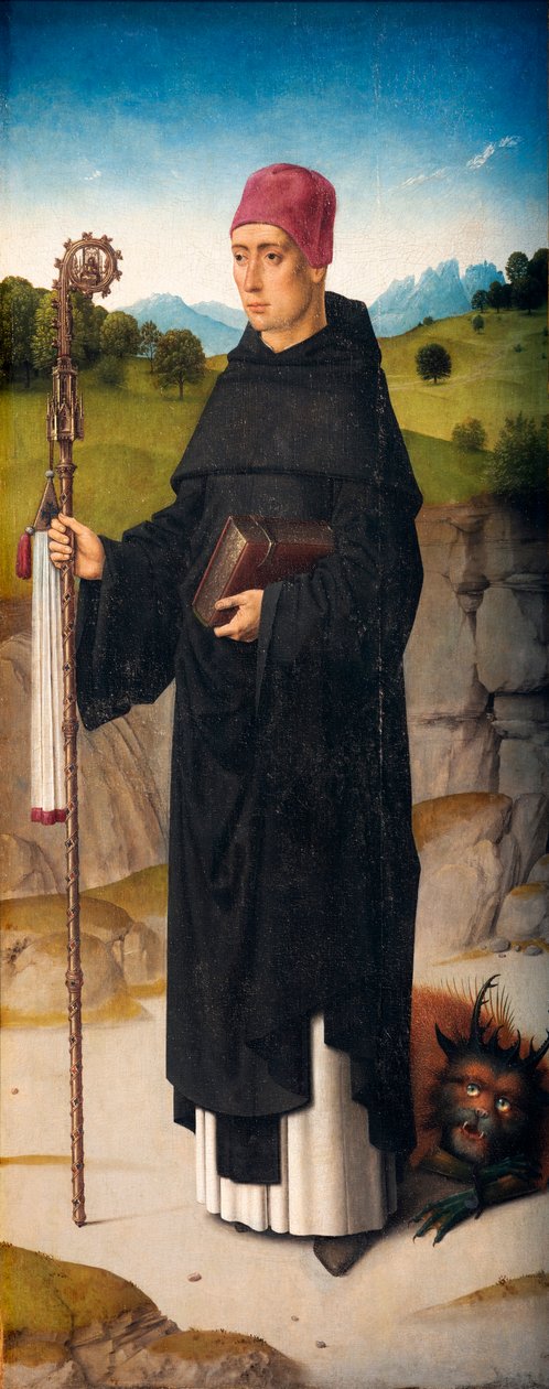 教区教堂（Parochiekerk Sint-Pieter）。绘画。Dirk Bouts.圣伊拉斯谟的殉难。约1460-1464年。细节。右边面板。 作者 迪克·布特斯