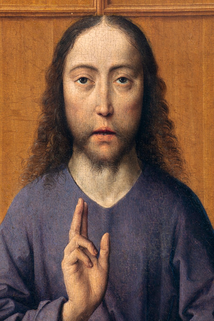教区教堂（圣彼得教区教堂）。画作。最后的晚餐。德克-布茨。1464-1468.细节。中央面板。 作者 迪克·布特斯