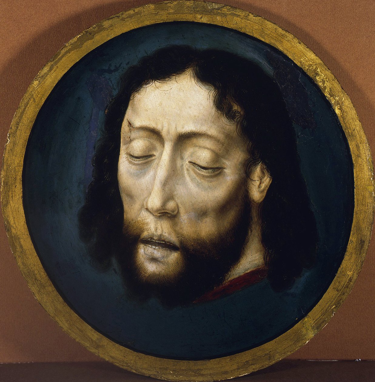 The Head of St. John the Baptist par Bouts, Dirk (1410/20-1475). Tempera on panel, size : D 30,8 作者 迪克·布特斯