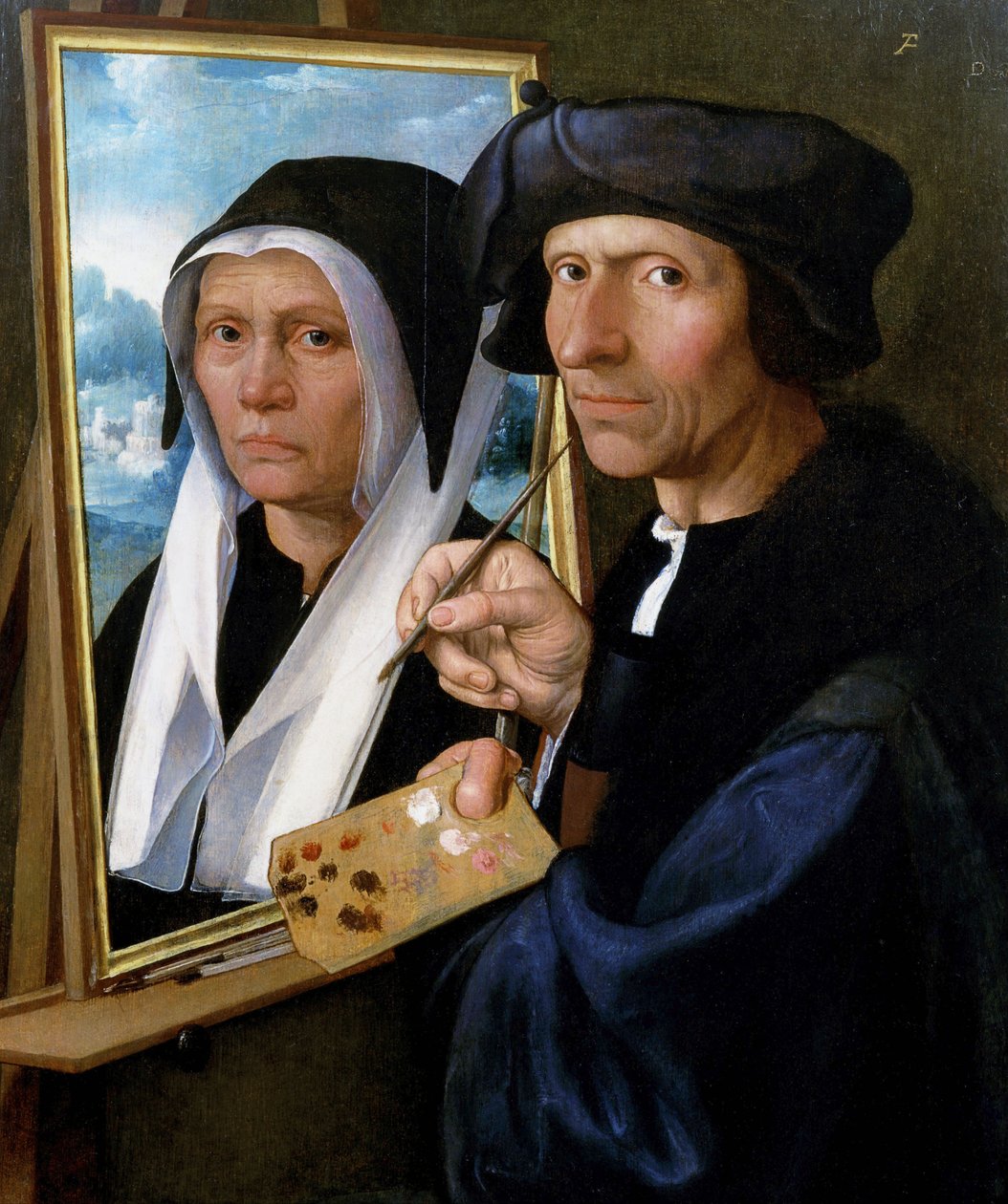 雅各布-科尼利兹-凡-奥斯特萨宁为妻子画像 作者 迪克·雅各布斯（Dirck Jacobsz）