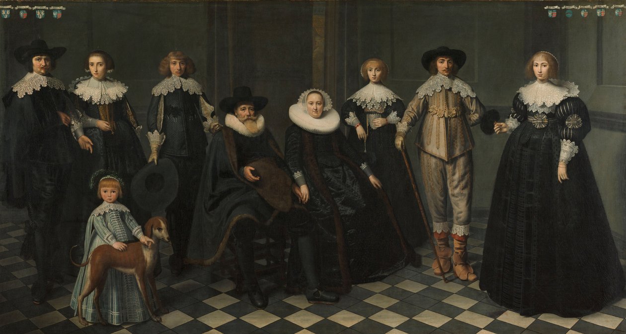 Dirck Bas Jacobsz家族的肖像，阿姆斯特丹的Burgomaster，1634-35 作者 迪克·桑特沃特（Dirck Santvoort）
