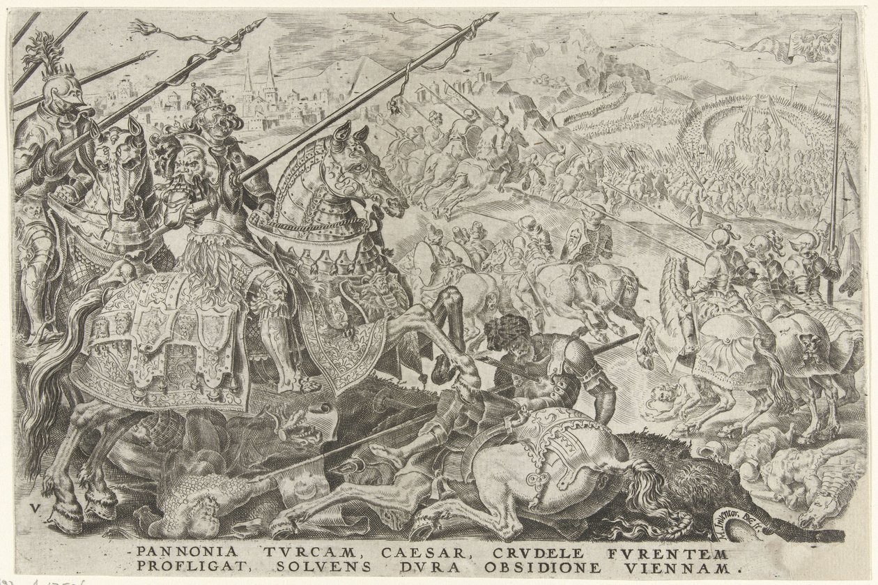 维也纳之围，1529 年
查理五世的胜利（系列标题）
Divi Caroli.V.imp.opt.max.victoriae,ex multis praecipuae（丛书名） 作者 迪尔克沃尔克茨。康赫特