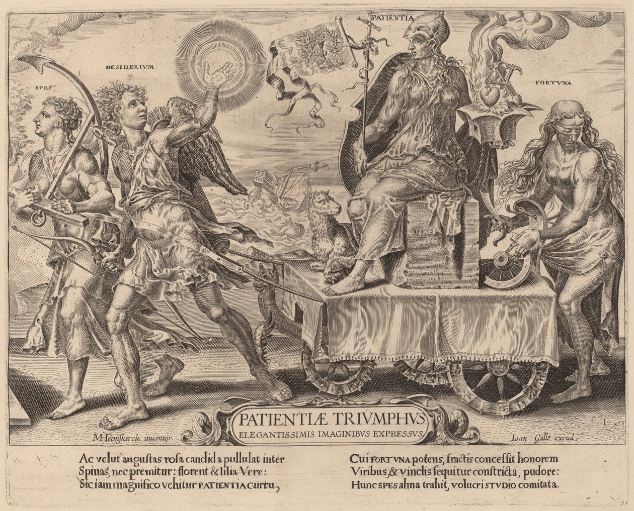 耐心的胜利 作者 Dirck Volckertz Coornhert 在 Maerten van Heemskerck 之后