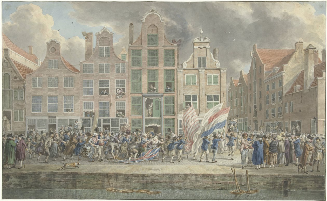 鹿特丹反英示威，1781 年 3 月 2 日 作者 Dirk Langendijk（艺术家签名）