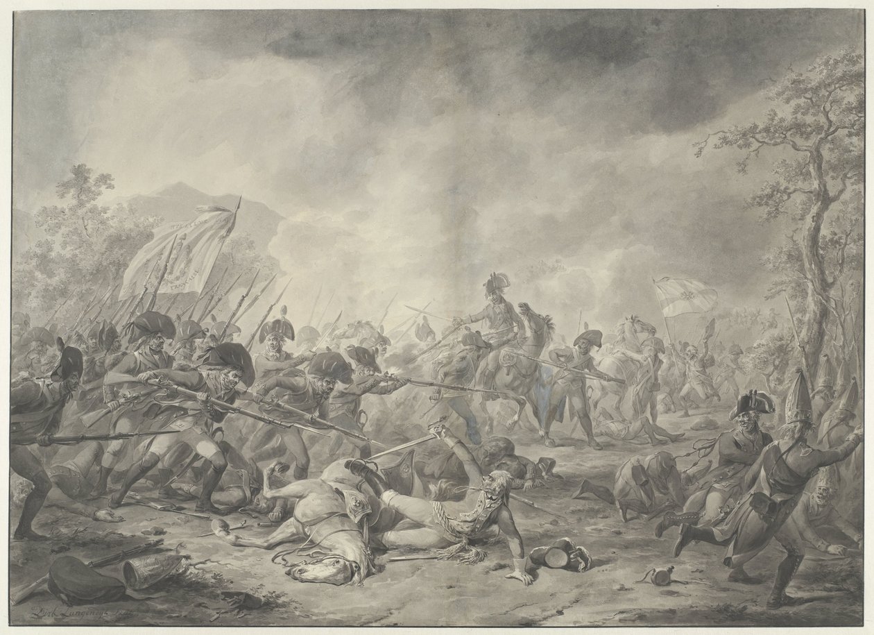 1799 年卑尔根战役中俘虏俄国将军赫尔曼 作者 Dirk Langendijk（艺术家签名）