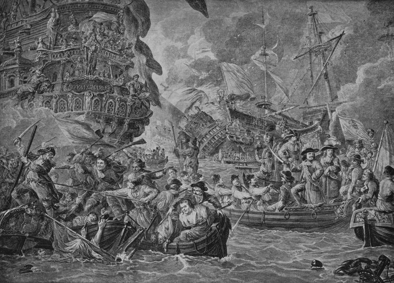 荷兰人在梅德韦（Medway），c1790 作者 德克·兰根迪克（Dirk Langendyk）