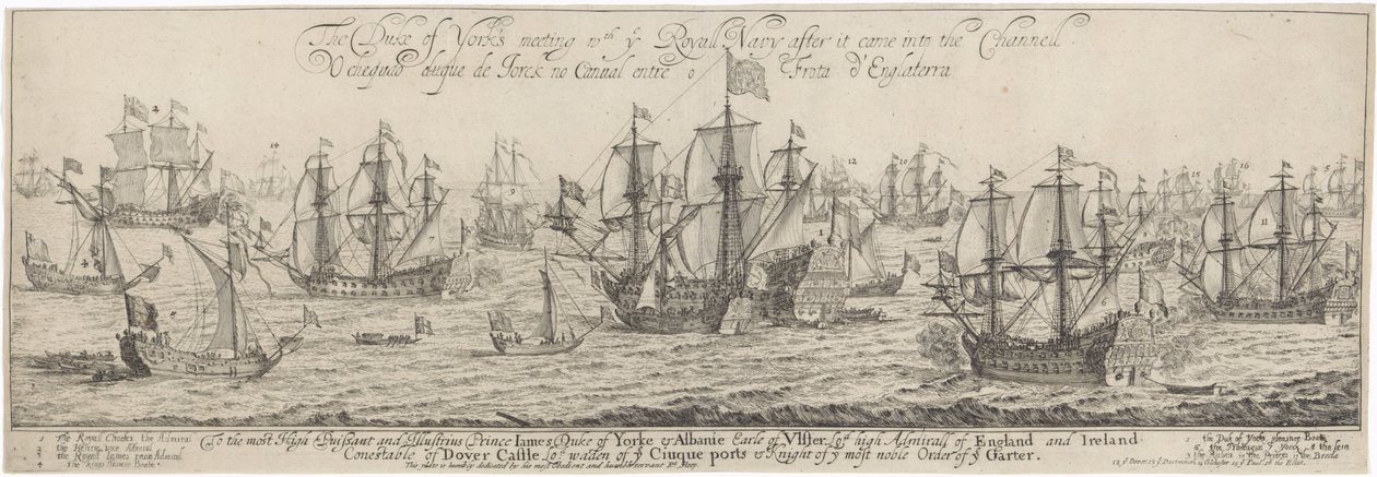 Hertog van York begroet de Koninklijke Marine in het Kanaal
The Duke of York