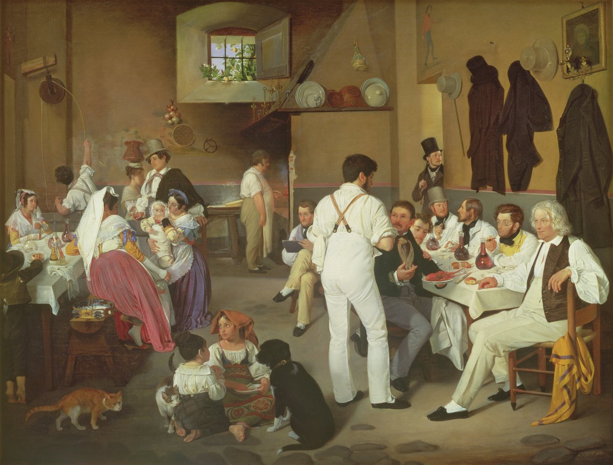1837年，罗马Osteria la Gonsola的丹麦艺术家 作者 迪特列夫·康拉德·布鲁尼克