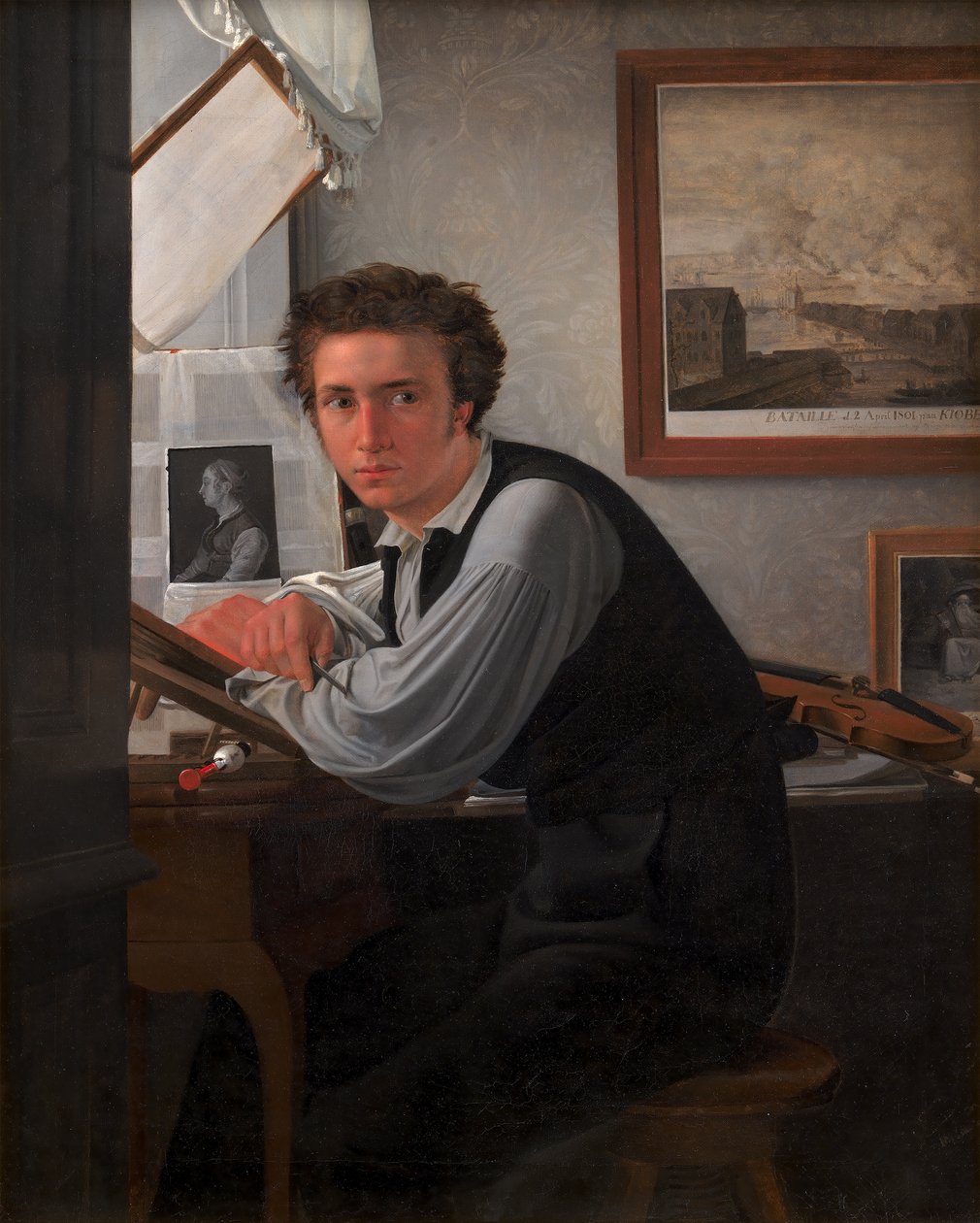 Copperplate Engraver CE Sonne的肖像，c.1826 作者 迪特列夫·康拉德·布鲁尼克