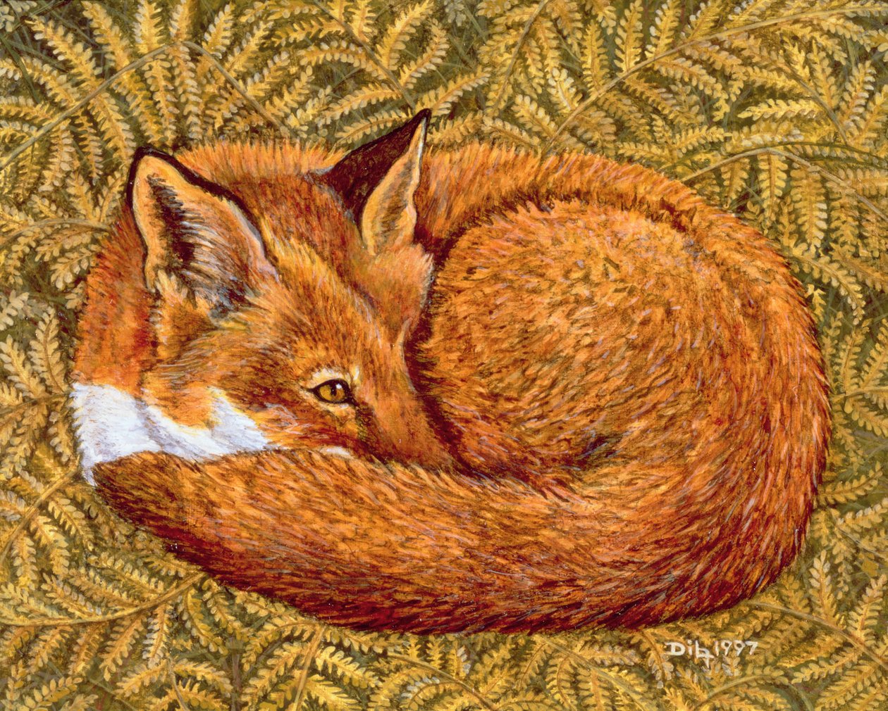 Cat-napping，1997（面板上的丙烯酸树脂） 作者 迪兹