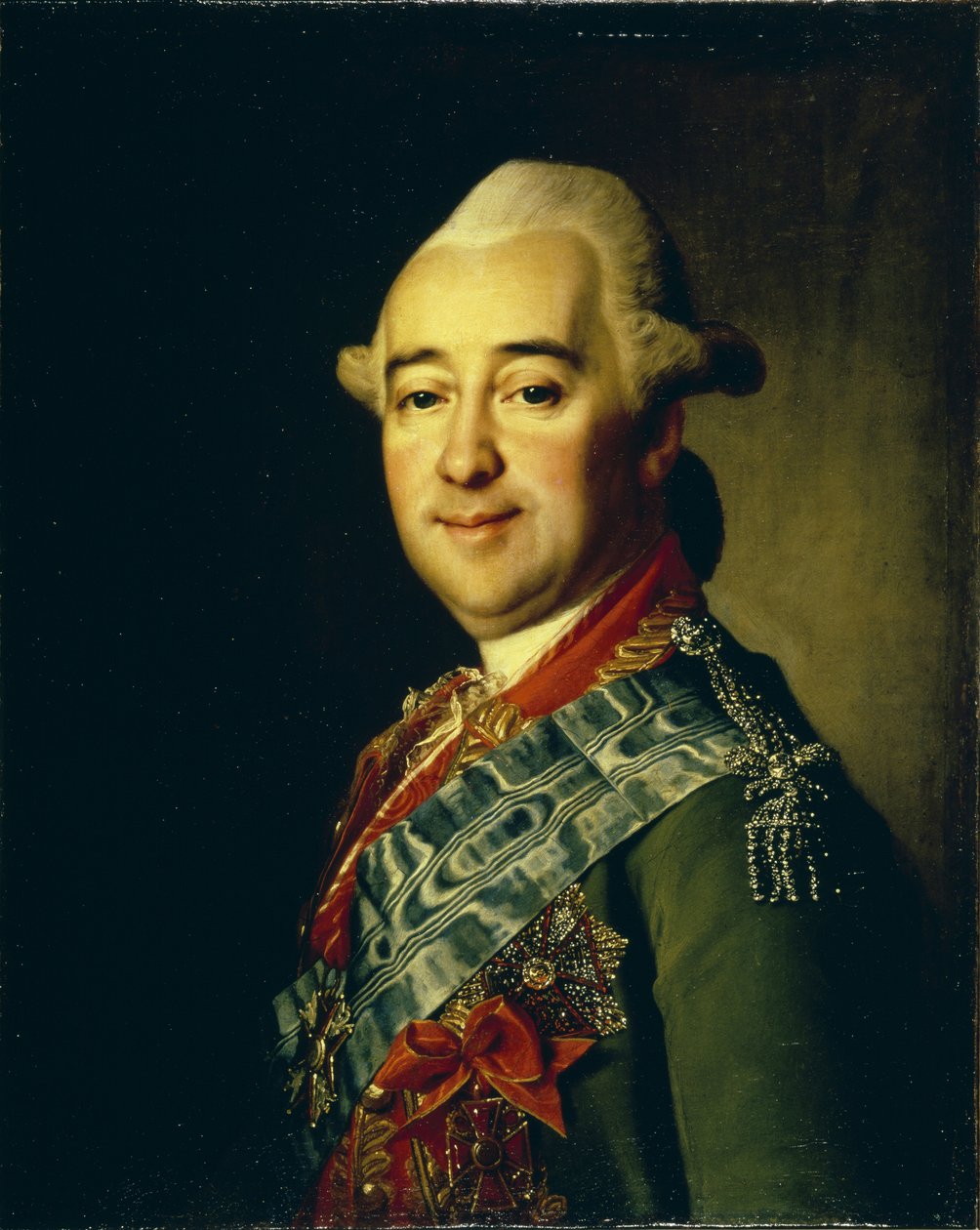 米哈伊尔·克雷切特尼科夫将军的肖像1729-1793年，1770年代 作者 德米特里·格里戈里耶维奇·列维茨基