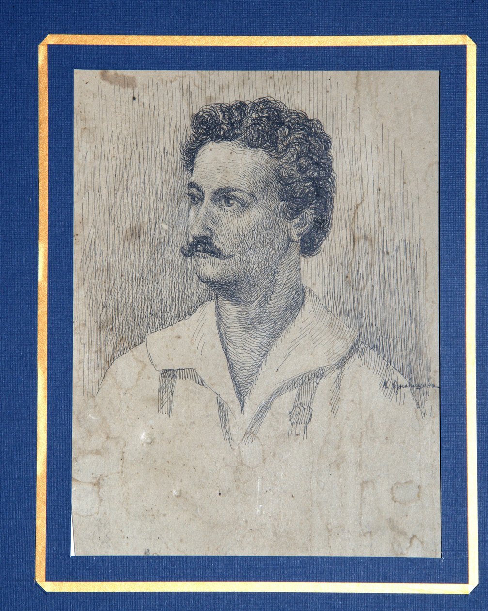 分贝主义者谢尔盖·克里夫佐夫（Sergey Krivtsov）的画像1802-1864 作者 德米特里·彼得罗维奇·奥兹诺比欣