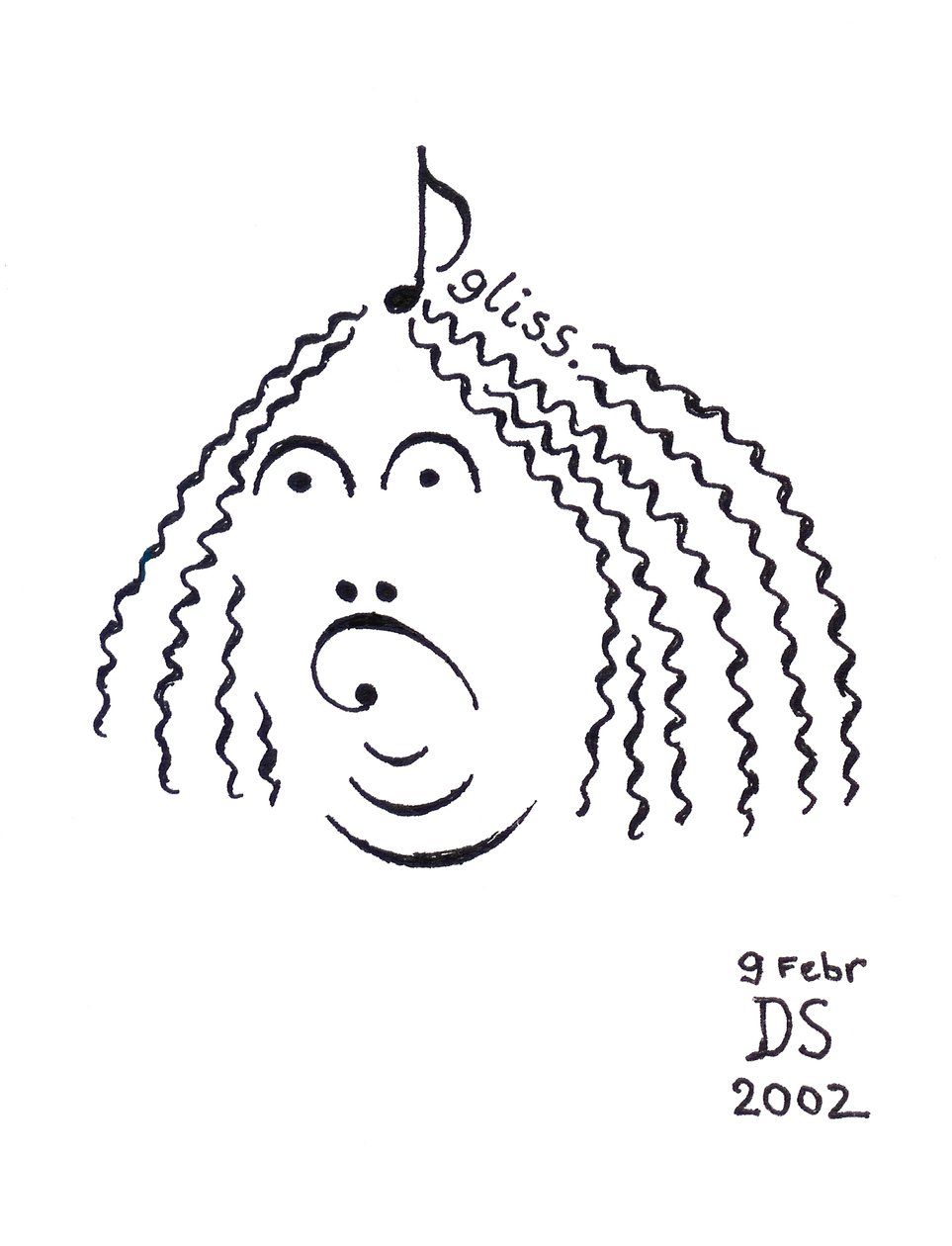 Glisstering Hair"--用音符绘制的脸谱 作者 德米特里·斯米尔诺夫