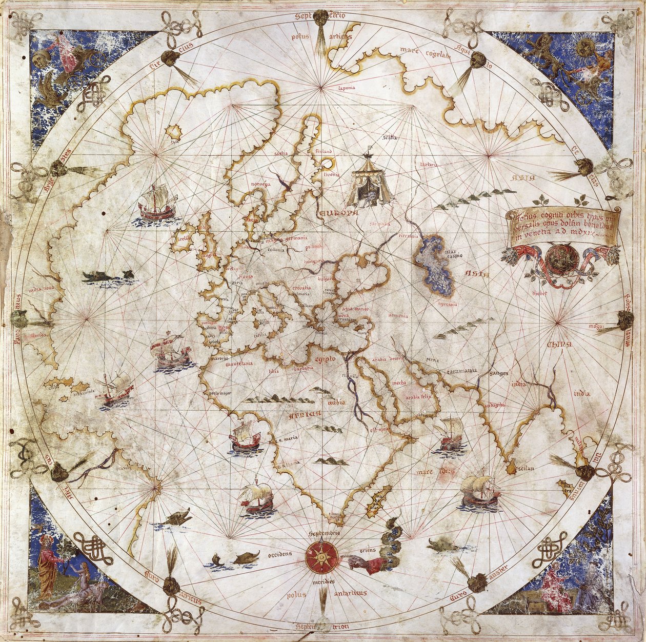 1519年波多兰世界海图 作者 多尔芬·博纳尔多（Dolfin Bonaldo）