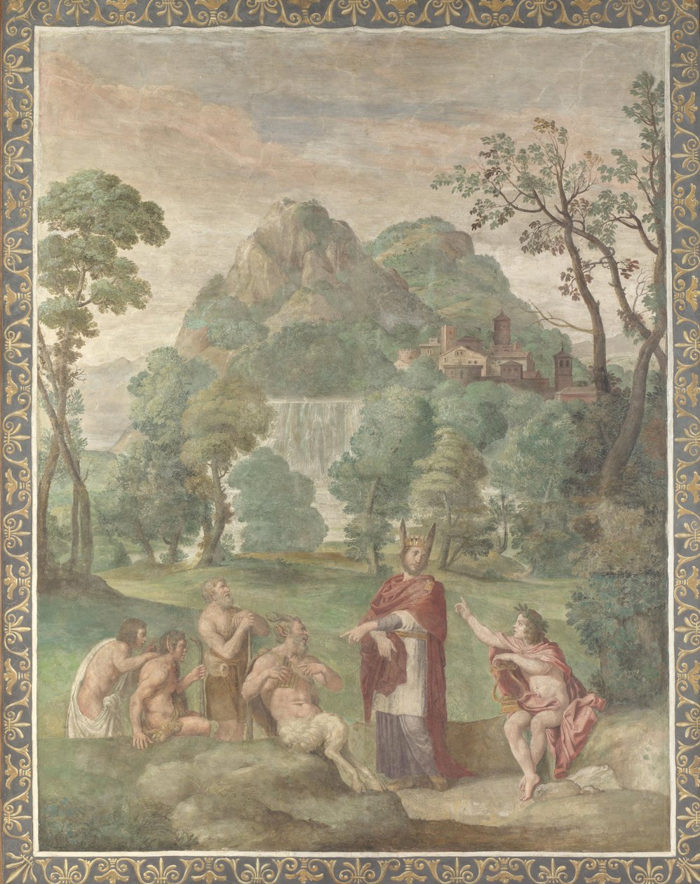 阿尔多布兰迪尼别墅（Milla Aldobrandini）对Midas壁画的判断，1617年至1618年 作者 多梅尼奇诺