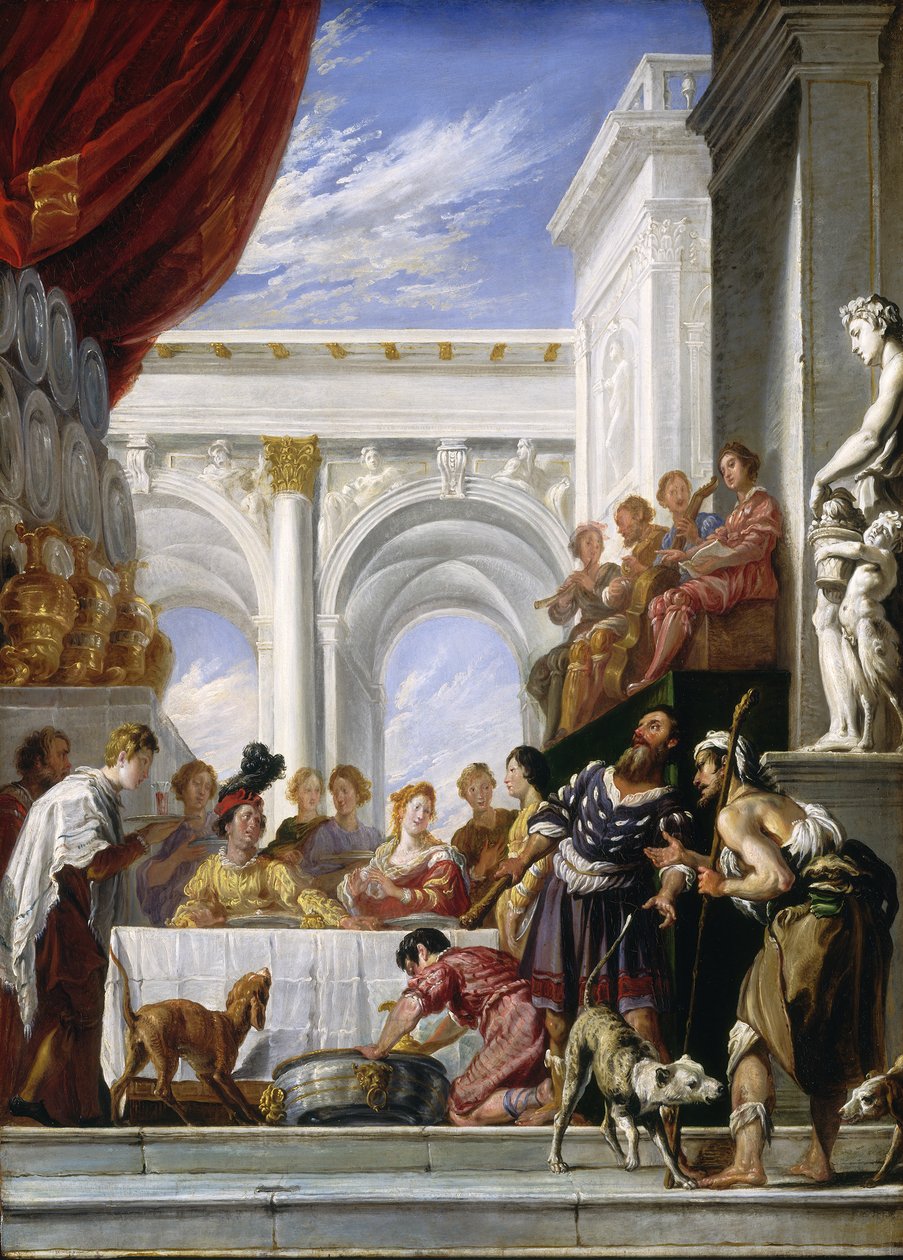 拉撒路和富人的寓言，1618-28 作者 Domenico Fetti或Feti
