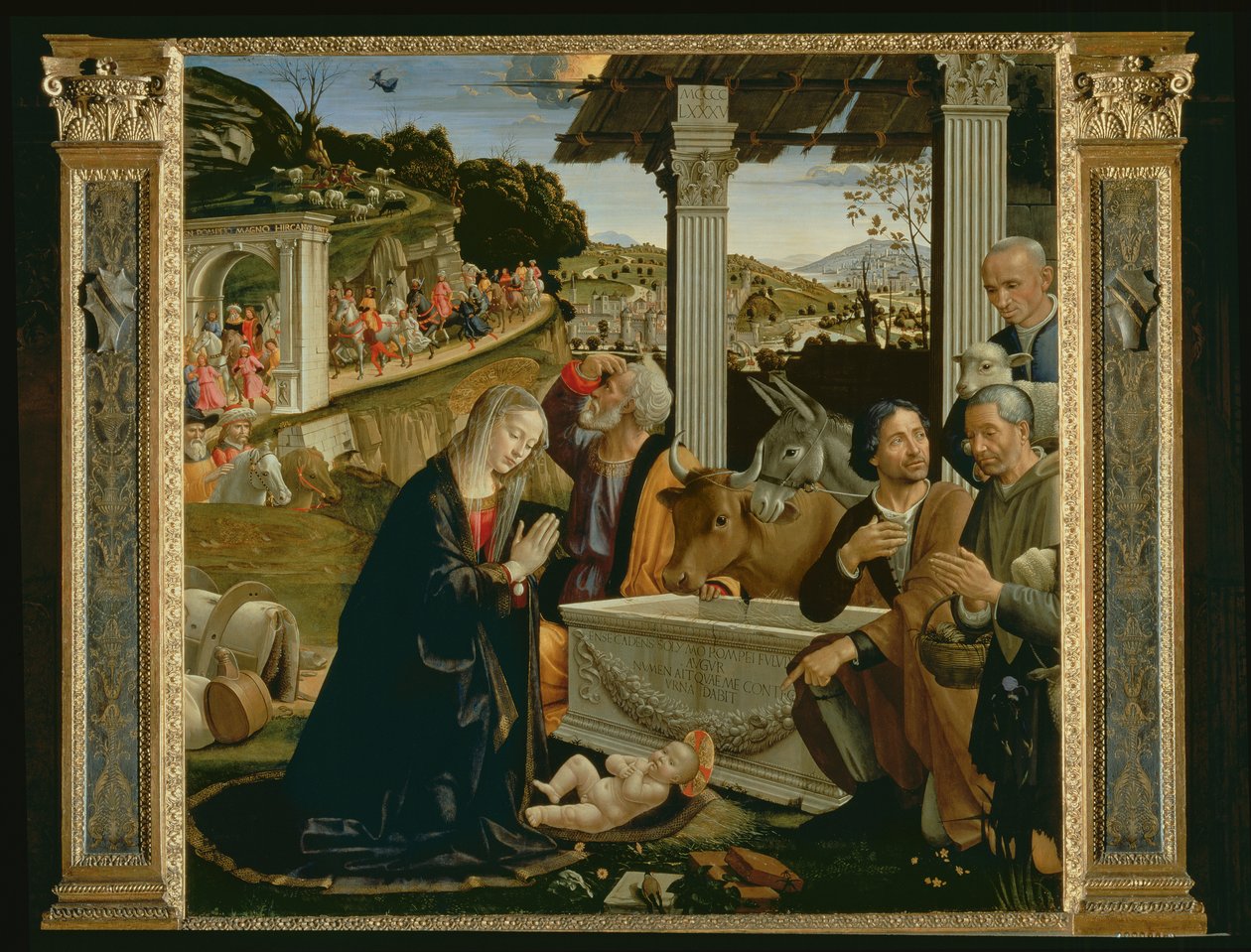 对牧羊人的崇拜，1485年（详见33456） 作者 多梅尼科·吉兰达约（Domenico Ghirlandaio）