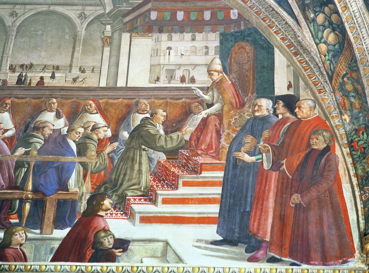 Lonazo de&39;Medici，Sassetti和他的儿子Antonio Pucci，来自Sassetti Chapel，1483（详情） 作者 多梅尼科·吉兰达约（Domenico Ghirlandaio）