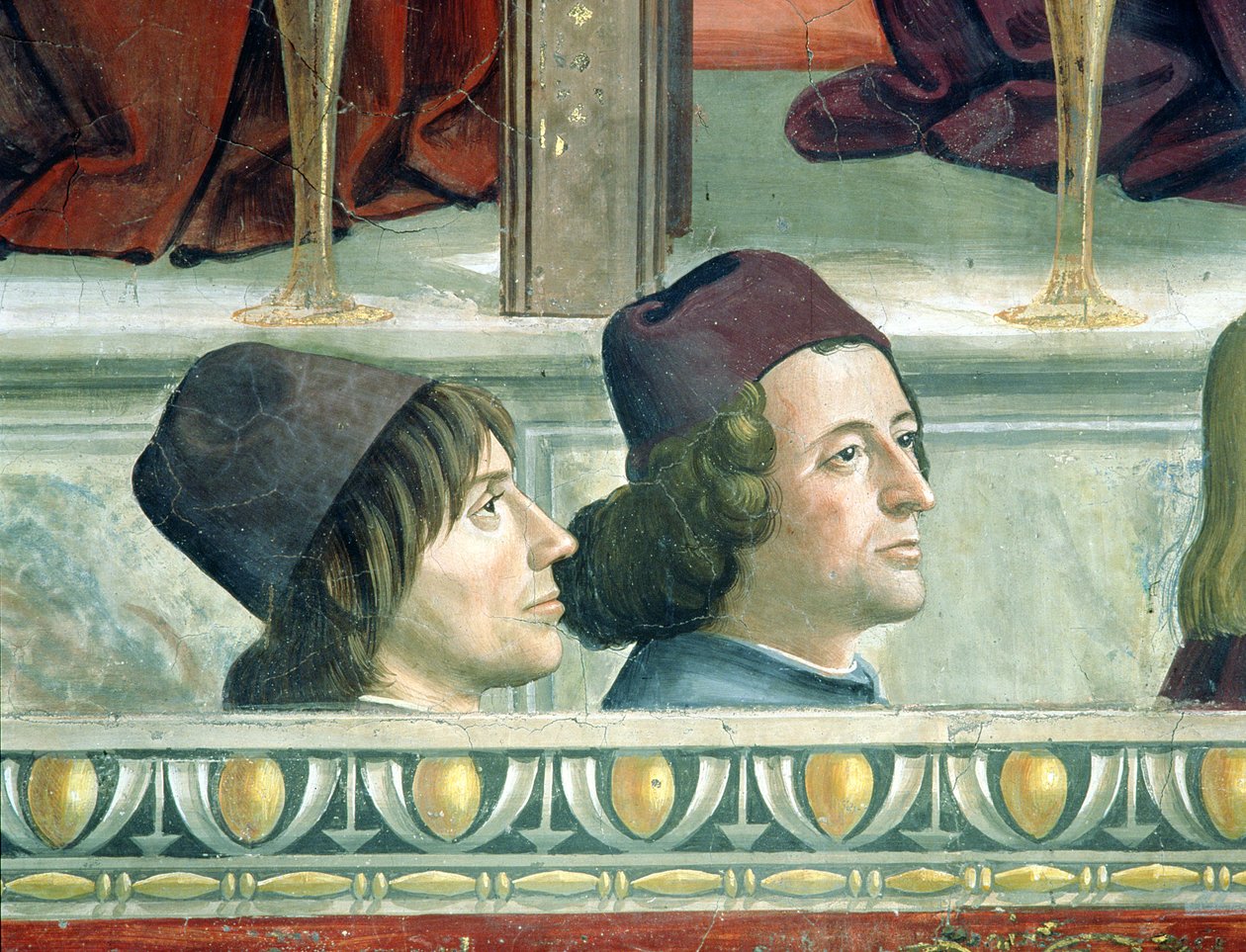 Matteo Franco和Luigi Pulci（1432-84）的肖像，来自圣弗朗西斯的生命周期，1483（见52661和137591） 作者 多梅尼科·吉兰达约（Domenico Ghirlandaio）