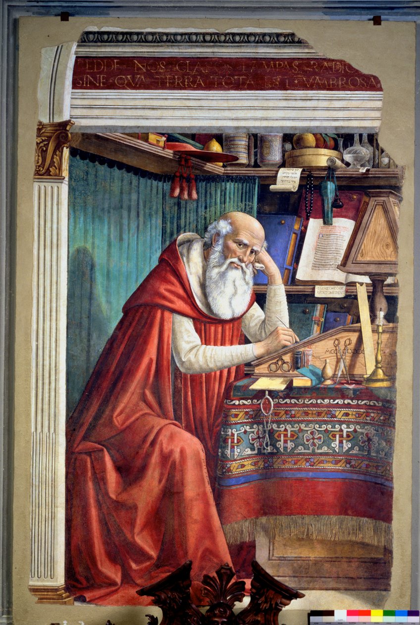 圣杰罗姆在他的研究中，1480年（详见44344） 作者 多梅尼科·吉兰达约（Domenico Ghirlandaio）