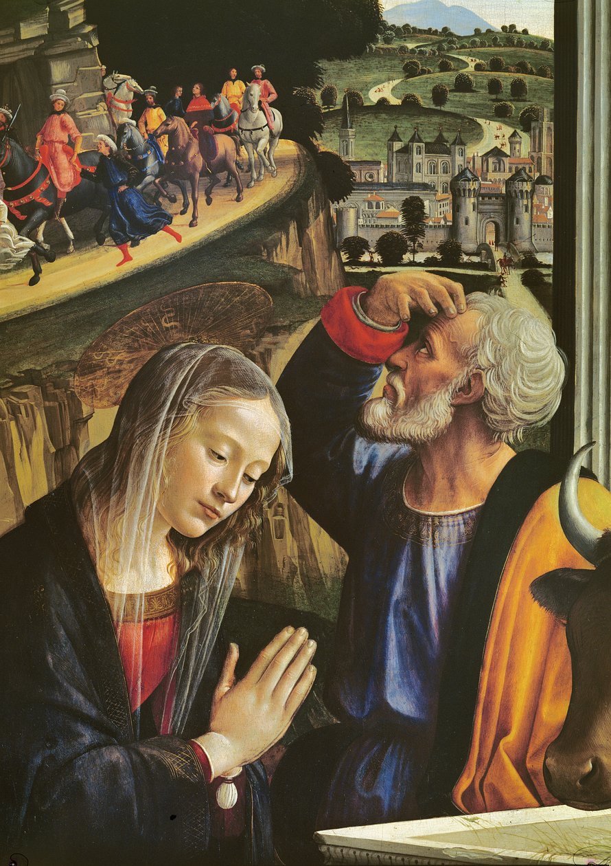 基督的诞生（祭坛的细节） 作者 多梅尼科·吉兰达约（Domenico Ghirlandaio）