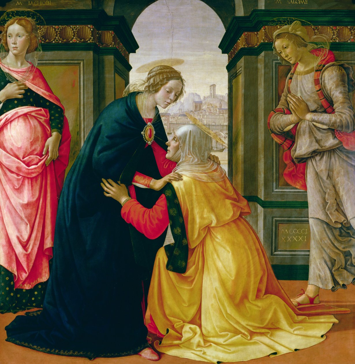 访问，1491（面板上的蛋彩画） 作者 多梅尼科·吉兰达约（Domenico Ghirlandaio）