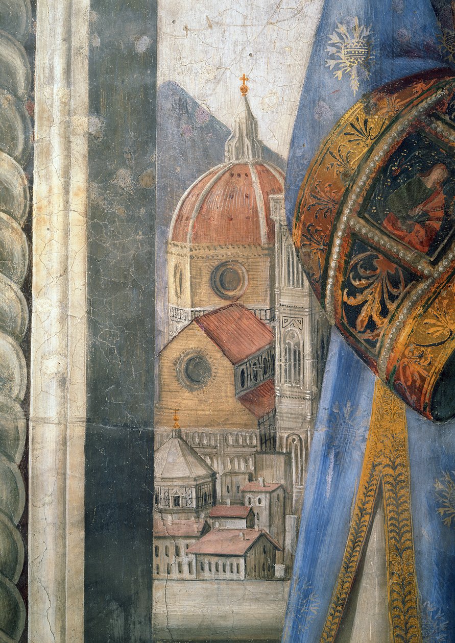 大教堂，详细信息来自Sala dei Gigli的壁画，c1470 作者 多梅尼科·吉兰达约（Domenico Ghirlandaio）