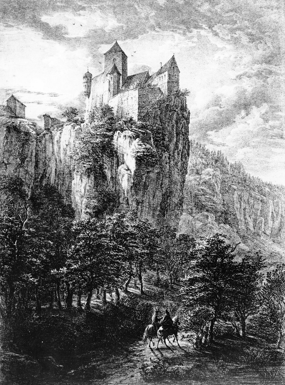 位于Altmuhlthal的Schloss Prunn，由Friedrich Wilhelm Bollinger撰写，1818年 作者 多梅尼科夸利奥