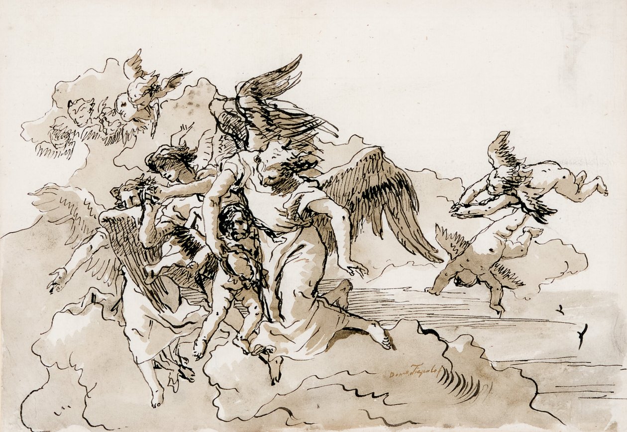 飞天使和普蒂 作者 多梅尼科·提埃波罗（Domenico Tiepolo）
