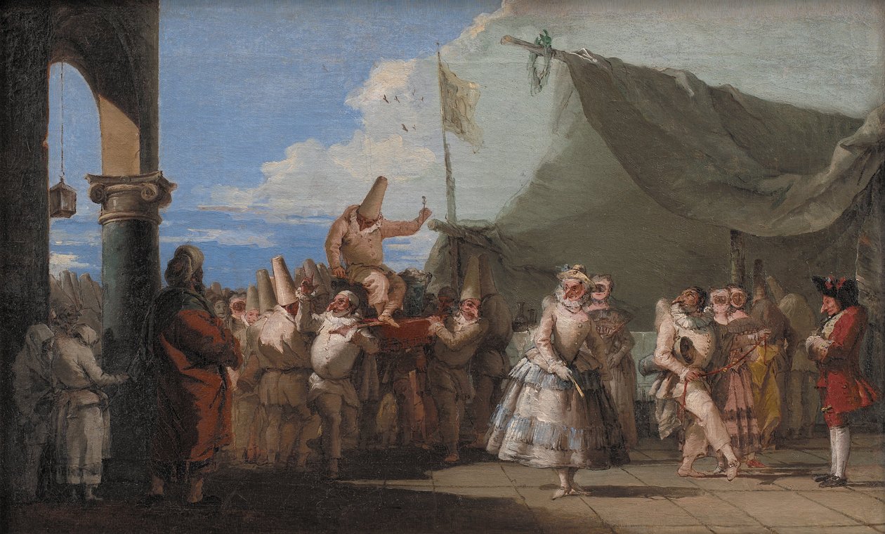 Pulcinella的胜利 作者 多梅尼科·提埃波罗（Domenico Tiepolo）