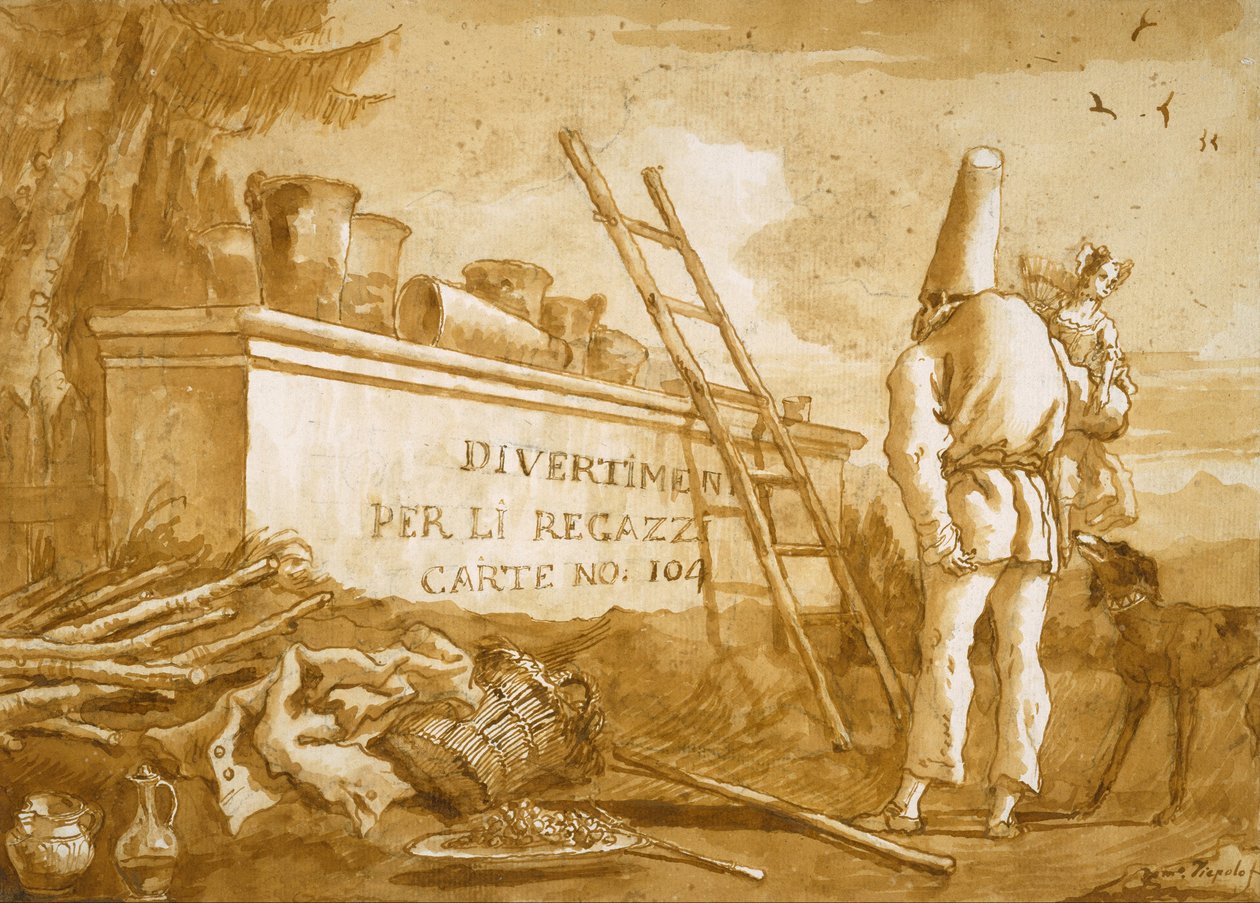 Punchinello系列的标题页 作者 多梅尼科·提埃波罗（Domenico Tiepolo）