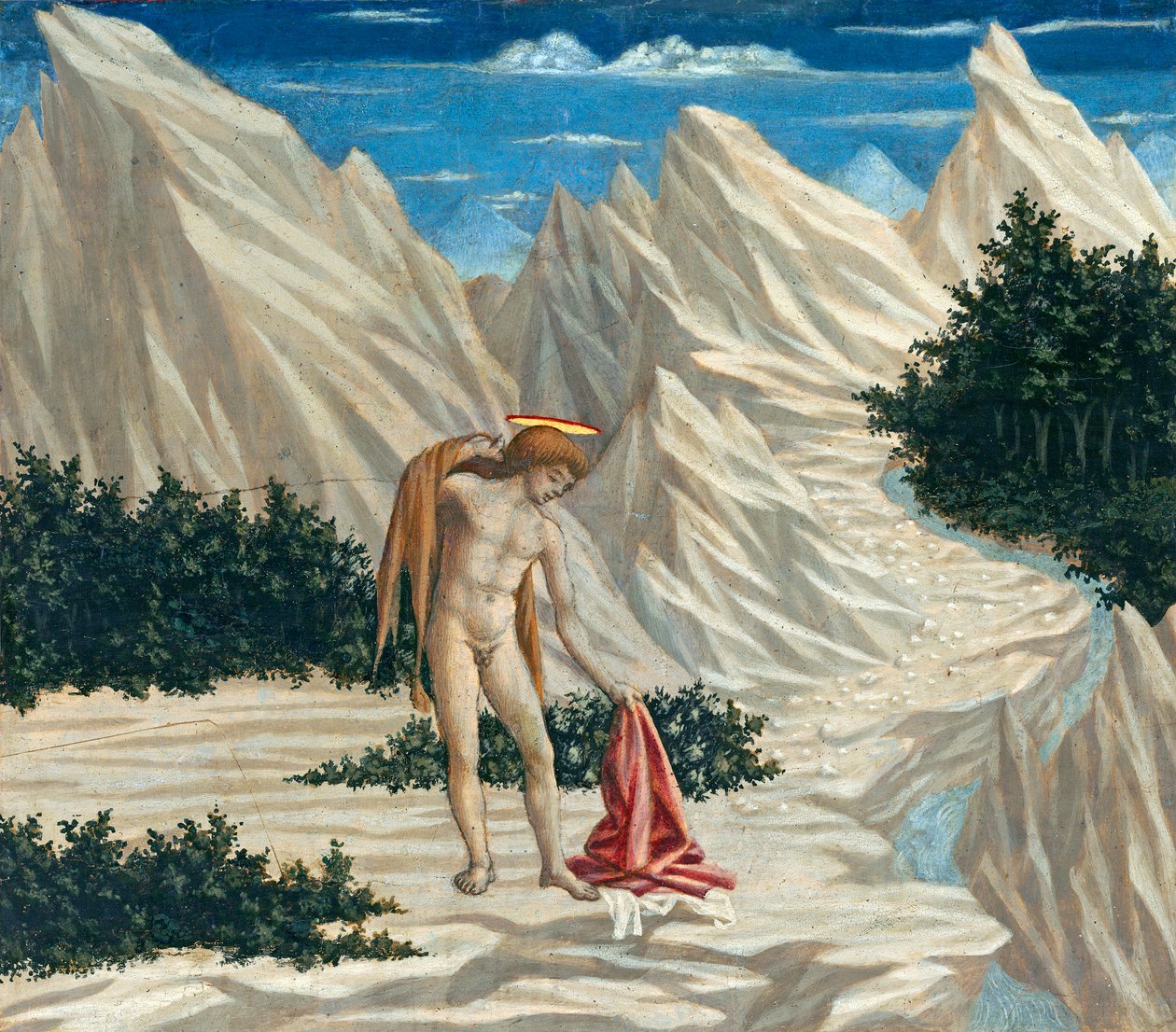 沙漠中的圣约翰，c.1445-50（面板上的蛋彩画） 作者 多梅尼科（Domenico Veneziano）