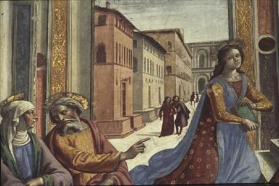 圣殿中的圣母(壁画)(细节) 作者 多梅尼科·吉兰达约（Domenico Ghirlandaio）