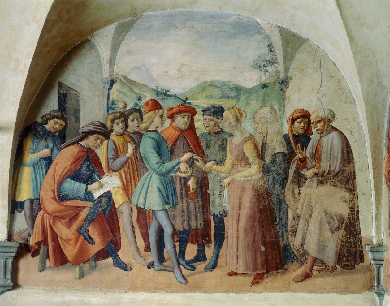 新娘的嫁妆》，约1450-1500年（壁画 作者 多梅尼科·吉兰达约（Domenico Ghirlandaio）