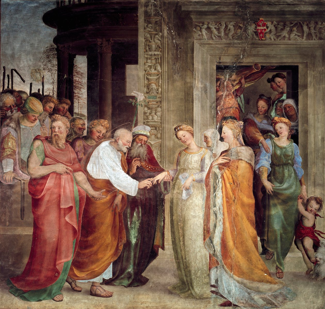 圣母的婚礼。 Domenico Beccafumi (1486-1551) 的绘画 作者 多梅尼科·贝卡法米