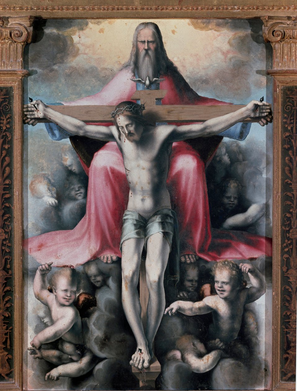 Triptych of the Trinity, Detail central panel: the Trinity. Painting by Domenico Beccafumi (1486-1551) 作者 多梅尼科·贝卡法米
