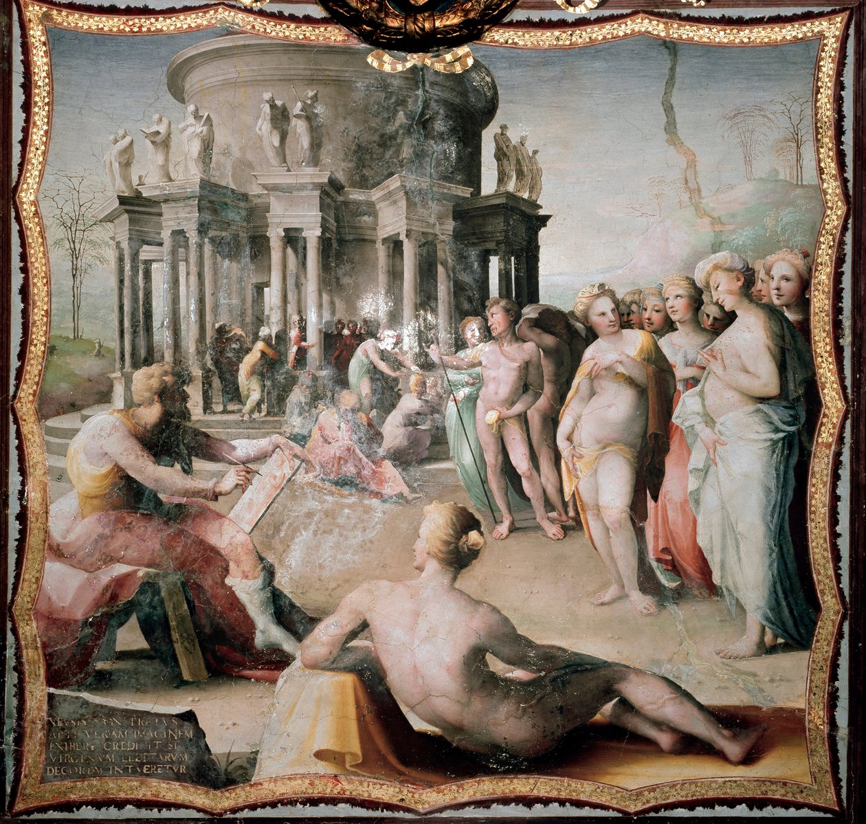 Zeuxis（或 Zeuxippos，赫拉克利的希腊画家，公元前 464-398 年）为克罗托内的赫拉神庙画了海伦的肖像。 Domenico Beccafumi (1486-1551) 的绘画 作者 多梅尼科·贝卡法米