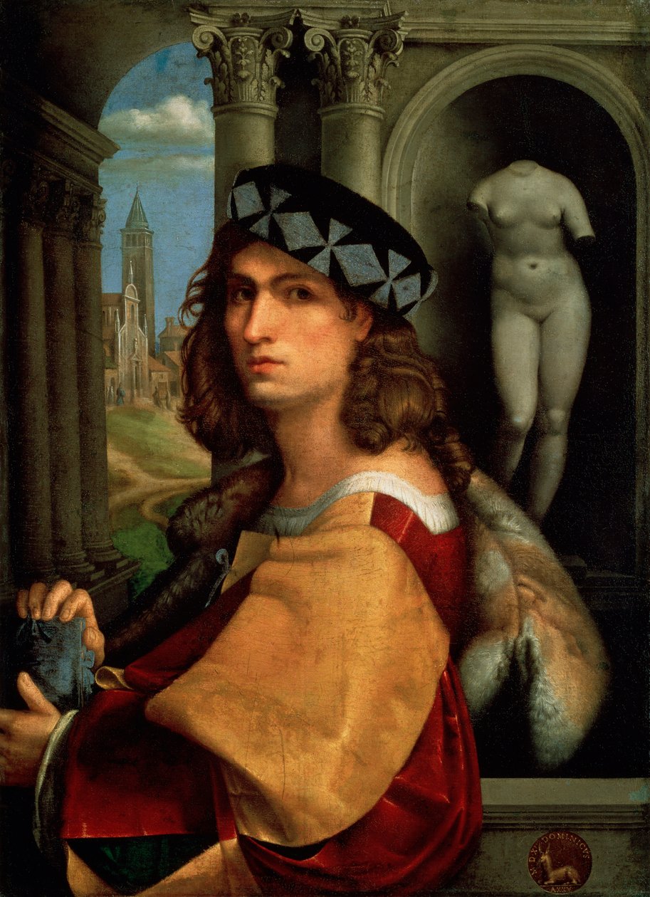 一个人的肖像，自画像，1512年 作者 多梅尼科·卡普里奥洛（Domenico Capriolo）
