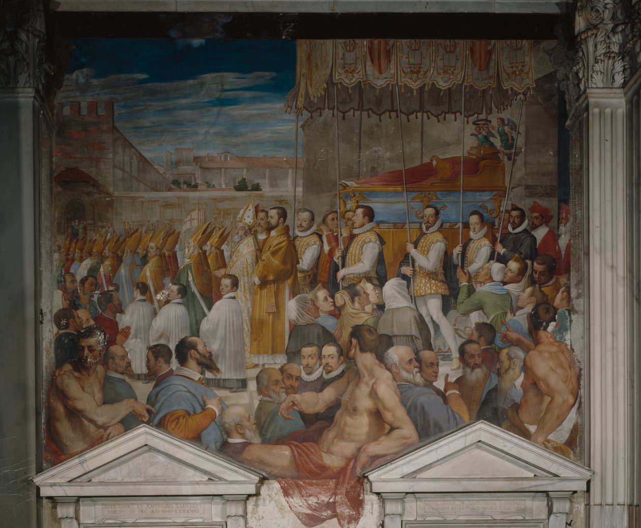 Saint Antoninus的尸体游行，1589年（freso） 作者 多梅尼科·克雷斯蒂（Domenico Cresti）