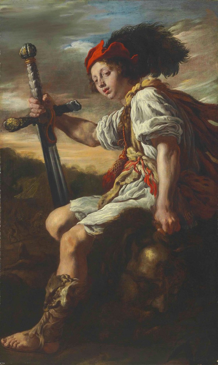 意大利语  Davide con la testa di Golia 大卫与歌利亚的头颅 作者 多梅尼科·费蒂