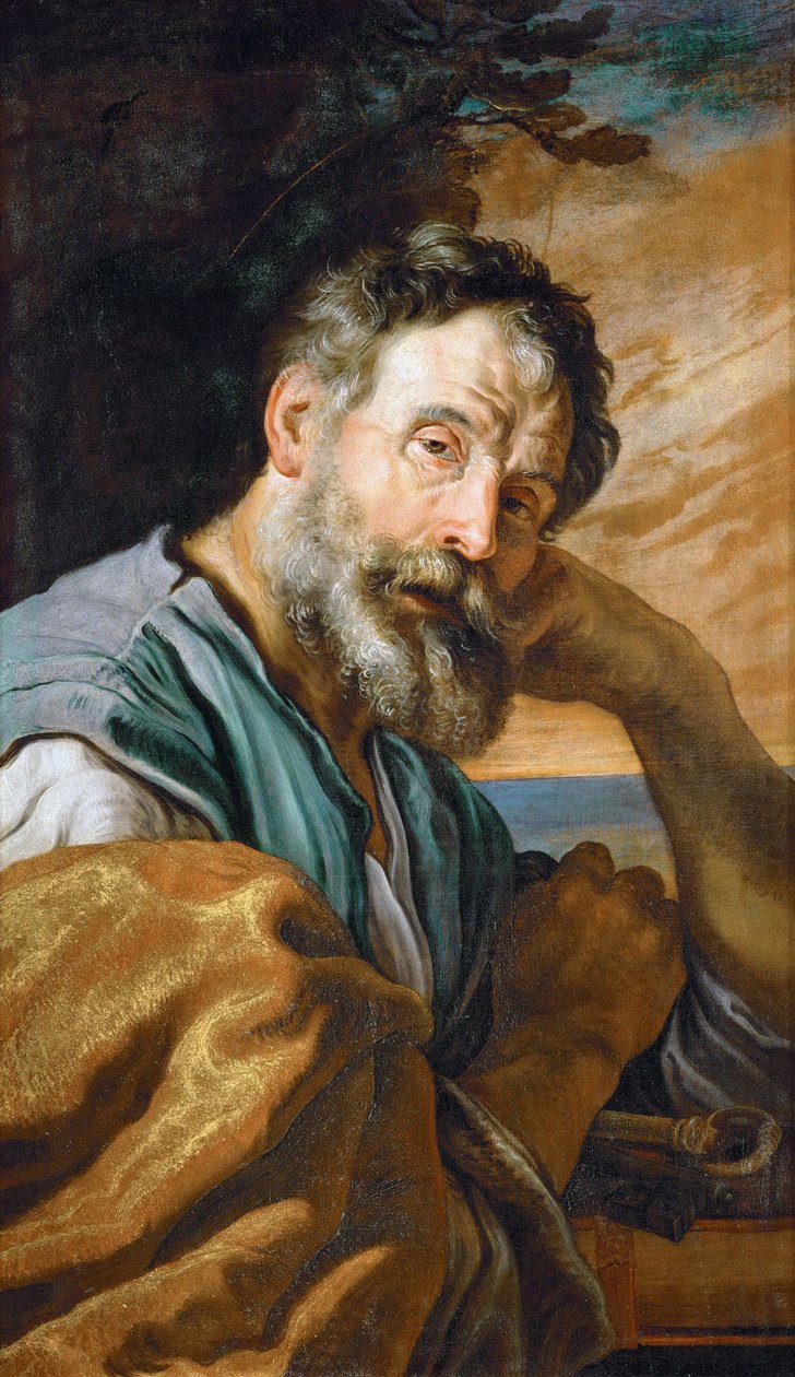 圣彼得 - 巴洛克风格:圣彼得的忏悔 par Fetti, Domenico (1588/90-1623), 约1613。布面油画，95.8x55.9。艺术历史博物馆，维埃纳 作者 Domenico Fetti或Feti