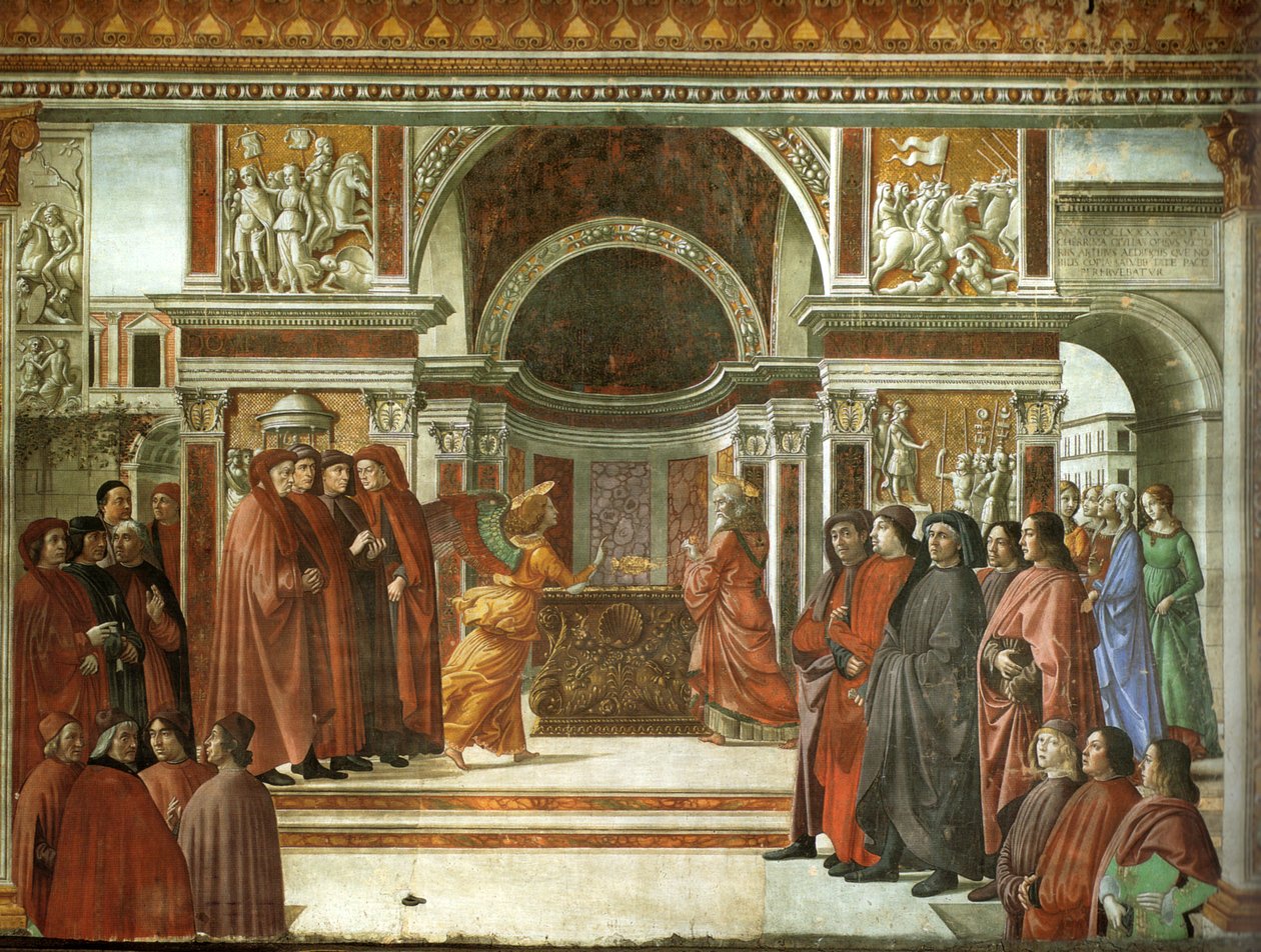 天使向撒迦利亚显现 作者 多梅尼科·吉兰达约（Domenico Ghirlandaio）