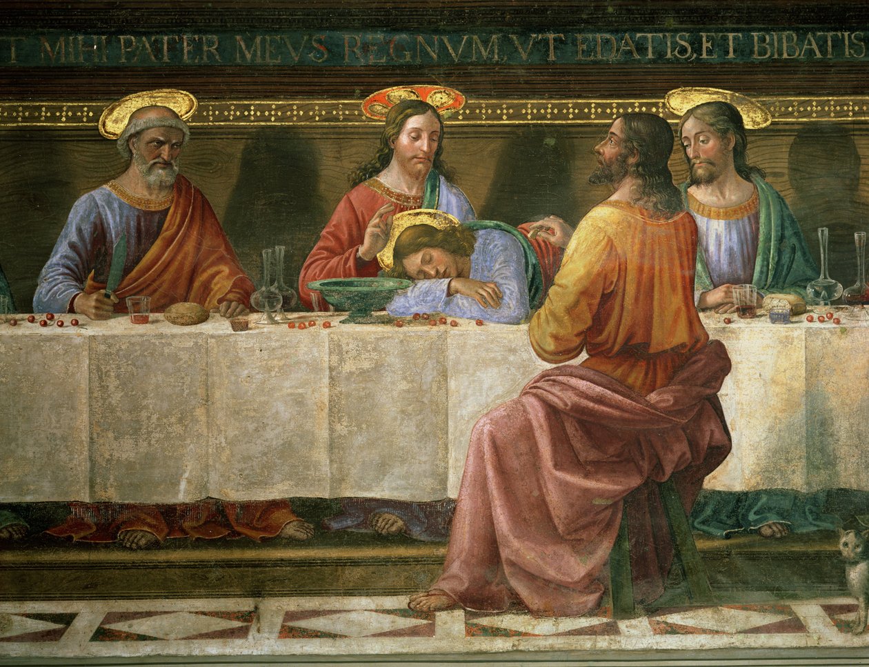 来自最后的晚餐的细节 作者 多梅尼科·吉兰达约（Domenico Ghirlandaio）