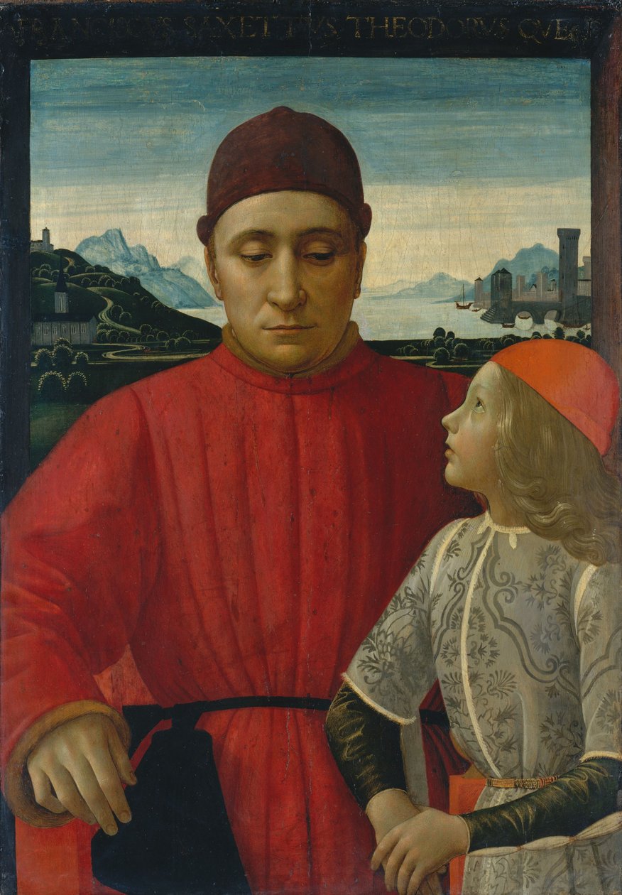 Francesco Sassetti和他的儿子Teodoro，c.1488（木材上的蛋彩画） 作者 多梅尼科·吉兰达约（Domenico Ghirlandaio）