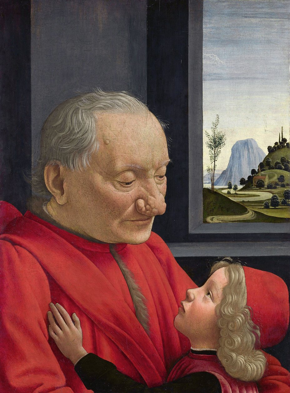 意大利语: Ritratto di vecchio con nipote 一位老人和他的孙子 作者 多梅尼科·吉兰达约（Domenico Ghirlandaio）