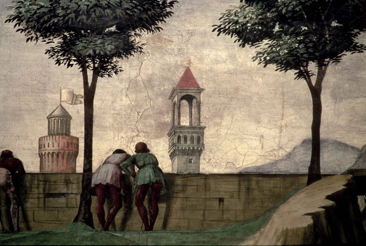 从探视中望过墙的男人 作者 多梅尼科·吉兰达约（Domenico Ghirlandaio）
