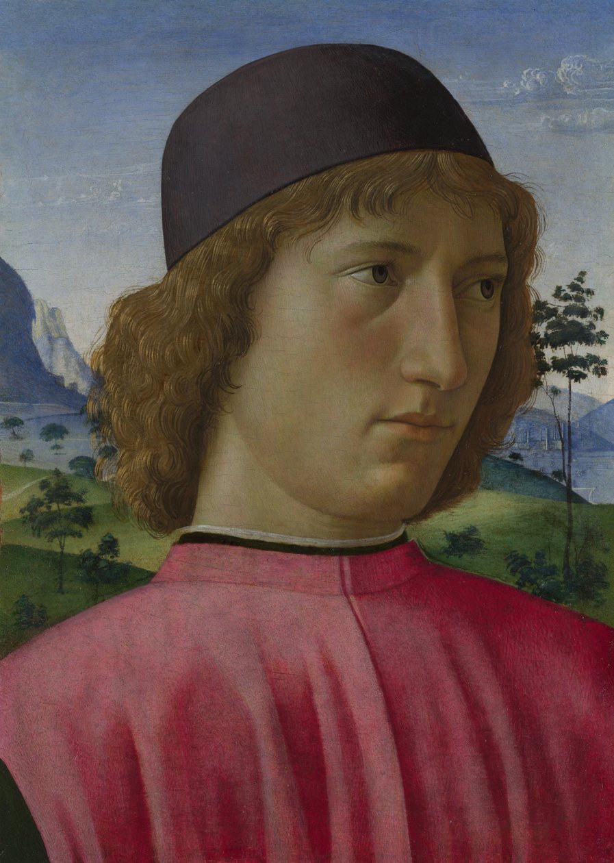 红衣军人肖像，ca 1485 作者 多梅尼科·吉兰达约（Domenico Ghirlandaio）